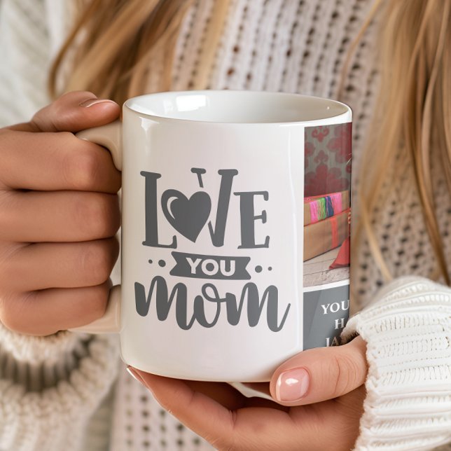 Liebe Sie Mama Graues Muttertagsgeschenk Kaffeetasse (Von Creator hochgeladen)