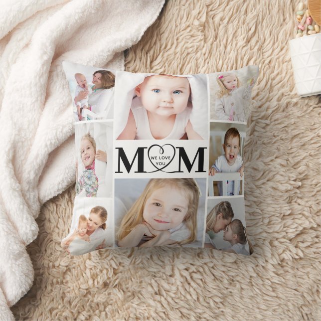 Liebe Sie Mama Herz 8 FotoCollage Kissen (Decke)