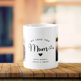 Liebe Sie Mama hört Custom Two Foto Trendy Chic Kaffeetasse