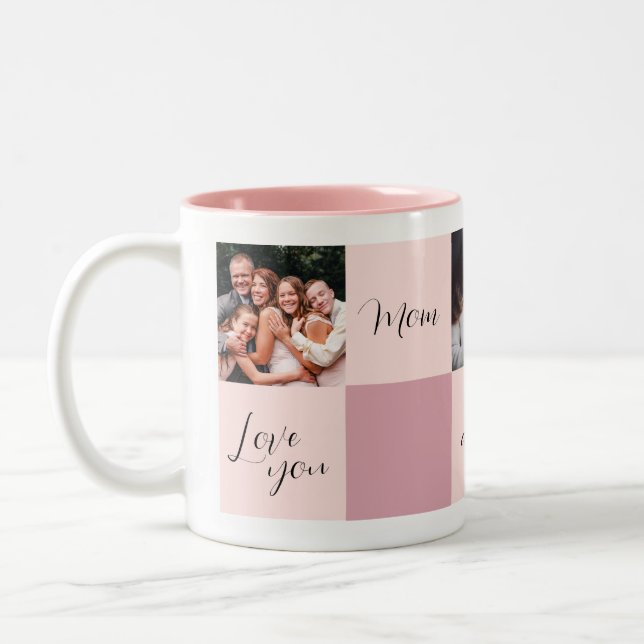"Liebe Sie Mama immer für immer" Foto Geschenk Zweifarbige Tasse (Links)