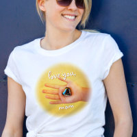 Liebe Sie Mama Kind Hand halten Blue Heart Foto