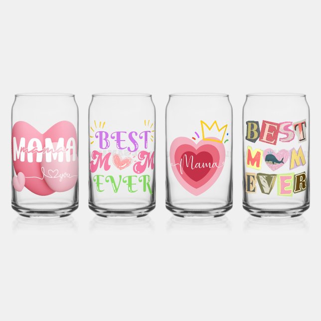 Liebe Sie Mama - Kundenspezifisches Glass-Set für  Dosenglas (Vorderseite)