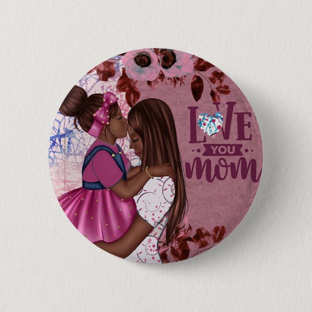Liebe Sie Mama Mutter und Kind Muttertag Button (Vorderseite)
