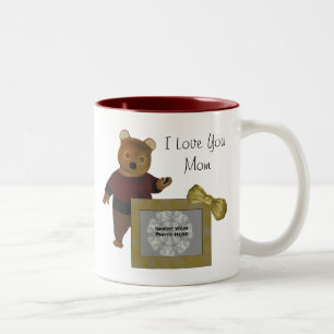 Liebe Sie Mama Niedlich Bear Personalisierte Foto  Zweifarbige Tasse