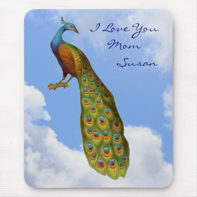 Liebe Sie Mama Peacock Personalisiert Mousepad (Vorne)