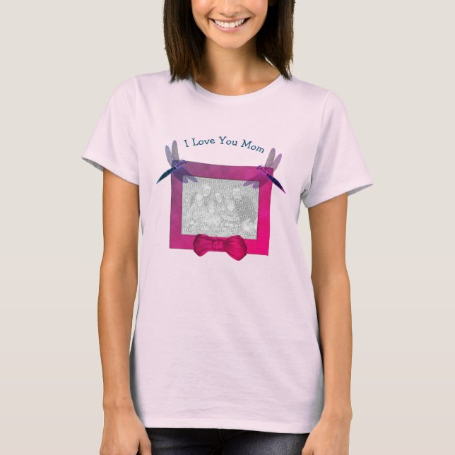 Liebe Sie Mama Personalisiertes Foto Dragonfly T-Shirt (Vorderseite)