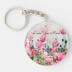 Liebe Sie Mama Rosa Blumenwasser Schlüsselanhänger