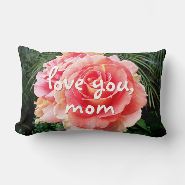 Liebe Sie Mama Rosa Foto Skript Bold Moderne Lendenkissen (Vorderseite)