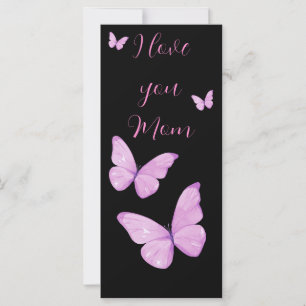 Liebe Sie Mama rosa Schmetterlinge Custom