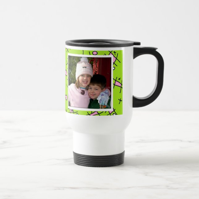 Liebe Sie Mama, Rosa und grünes Foto Kaffee Tasse (Rechts)