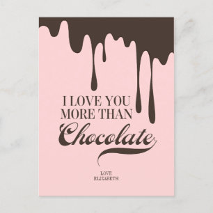 Liebe Sie mehr als Schokolade Valentine Postkarte