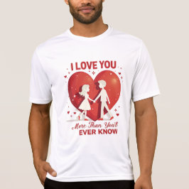 Liebe Sie mehr als Sie jemals wissen - Romantik T-Shirt