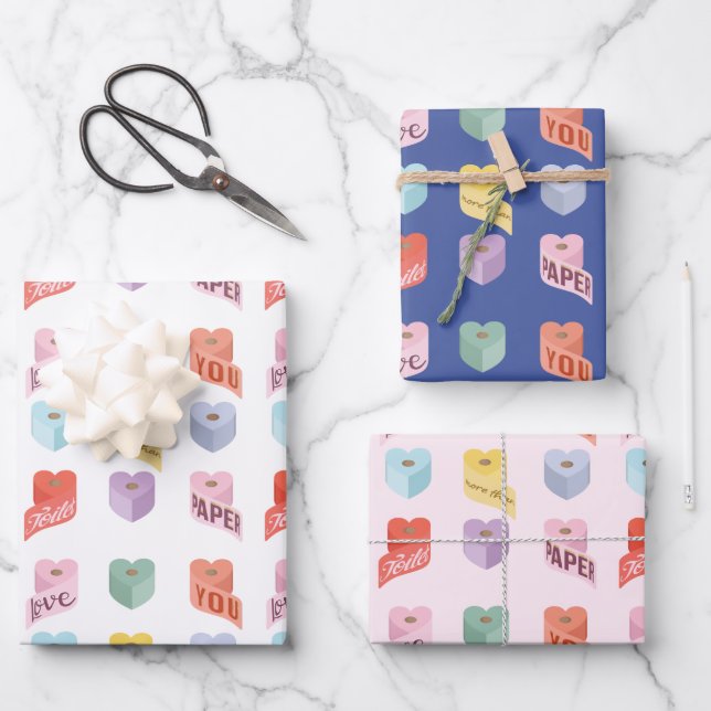 Liebe Sie mehr als Toilettenpapier Valentine Candy Geschenkpapier Set (Vorderseite)