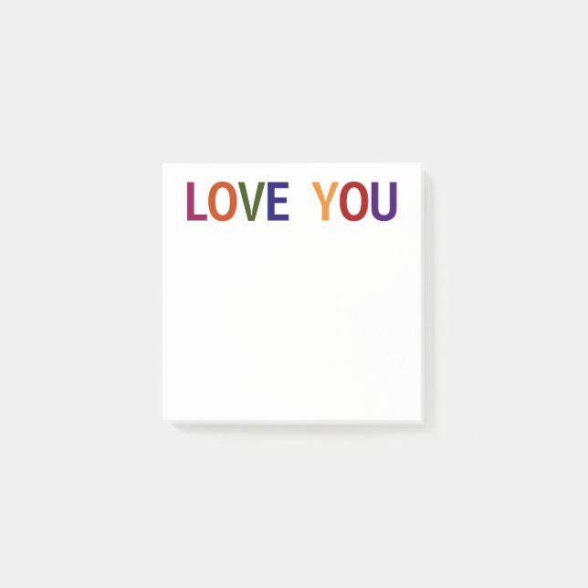 Liebe Sie mehrfarbig 3 x 3 Post-it Klebezettel (Vorderseite)