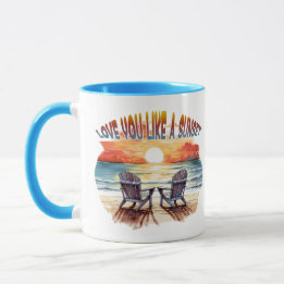 Liebe Sie möchten einen Farbakzent im Sonnenunterg Tasse