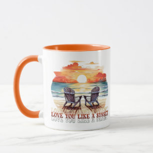 Liebe Sie möchten einen Farbakzent im Sonnenunterg Tasse