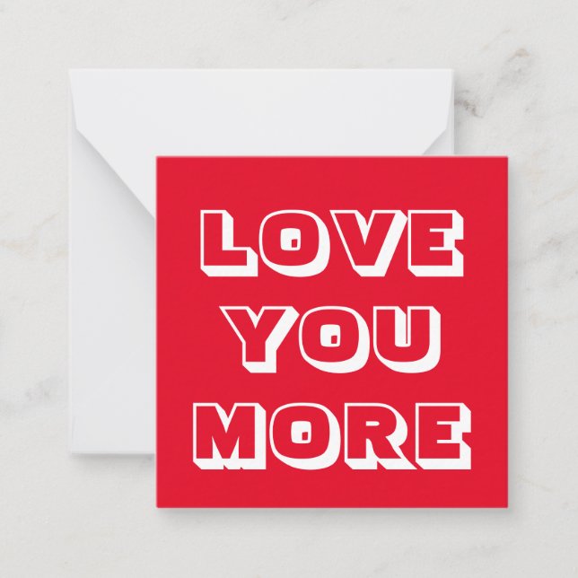 Liebe Sie Moderne rote, fette Typografie niedlich Mitteilungskarte (Vorderseite)