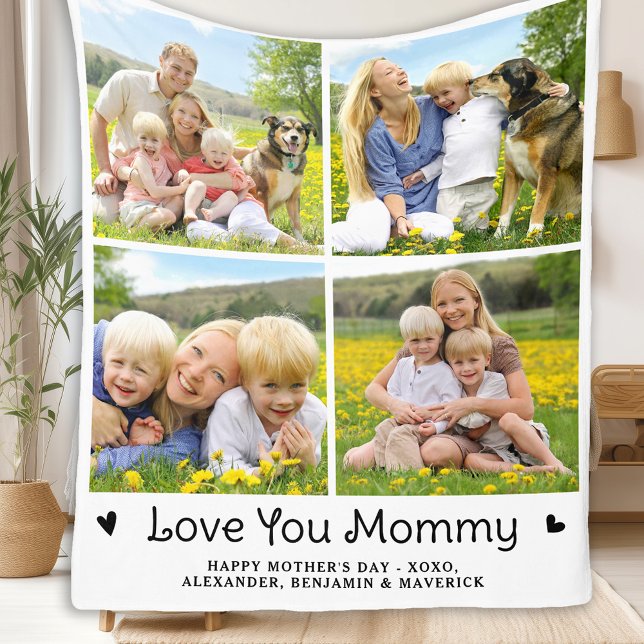 Liebe Sie MOMMY Custom Mother's Day 4 Foto Collage Fleecedecke (Von Creator hochgeladen)