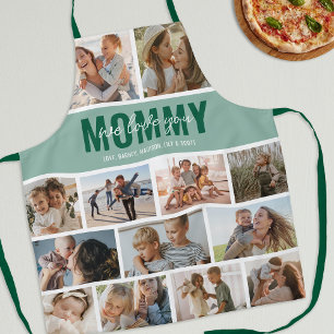 Liebe Sie Mommy Foto Collage Green Schürze