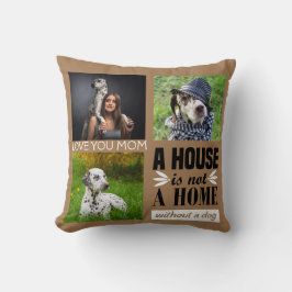 Liebe Sie Mum Black Custom Collage & Hunde Zitat C Kissen