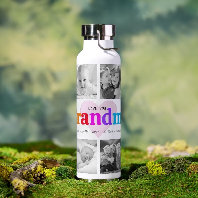 Liebe Sie Oma farbenfroh kühl 10 FotoCollage Trinkflasche (Außenbereich)