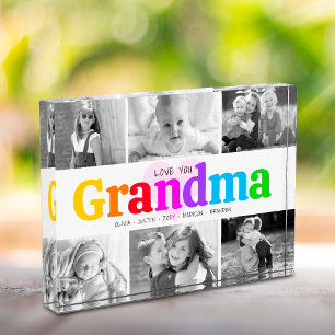 Liebe Sie Oma farbenfroh kühne moderne Collage 6 Fotoblock