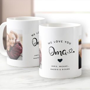 Liebe Sie OMA hören Custom Zwei-Foto-Kaffee-Tasse Kaffeetasse