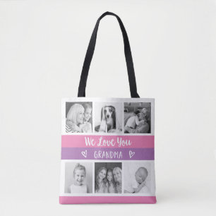 Liebe Sie Oma  rosa Foto-Gitter des Farbblocks Tasche