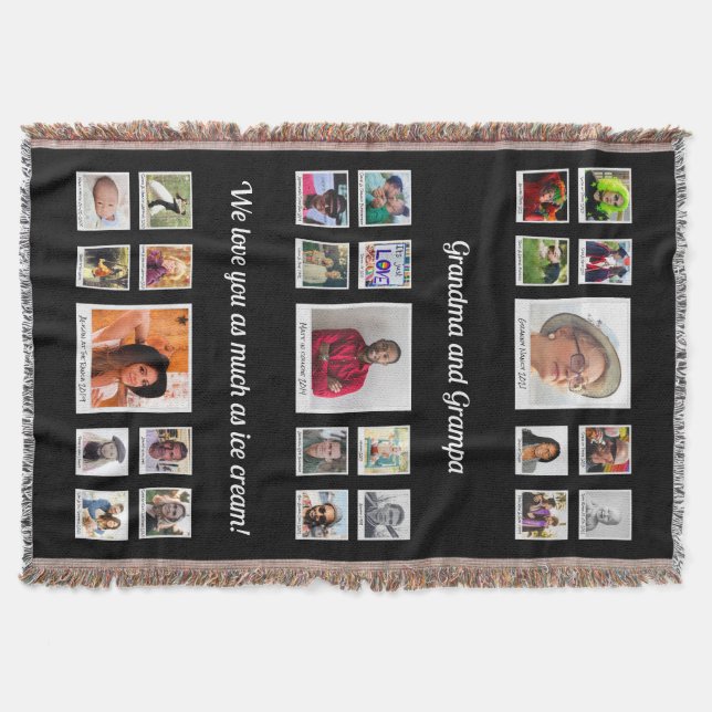 Liebe Sie Oma und Oma Familienfoto Collage Decke (Vorderseite)