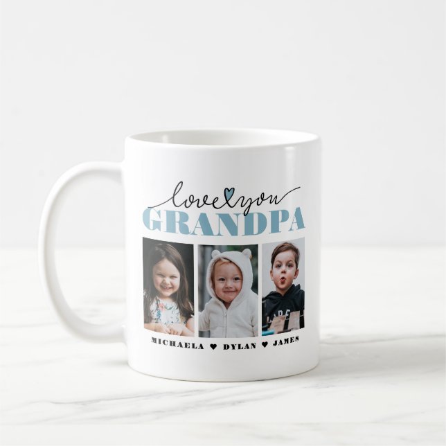 Liebe Sie Opa/Grampa/andere 3-Foto-Kaffee-Tasse Kaffeetasse (Links)