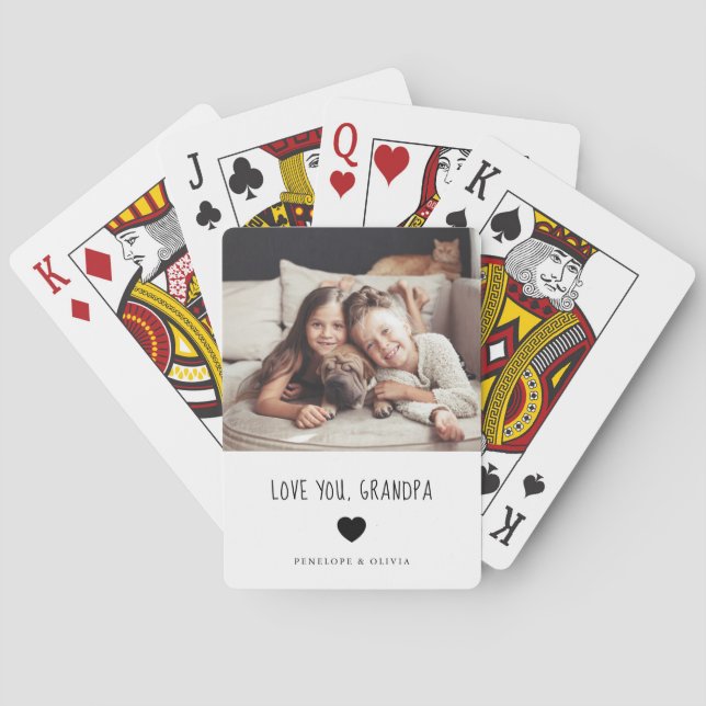 Liebe Sie Opa| Ihr Foto und Ihr handgeschriebener  Spielkarten (Rückseite)