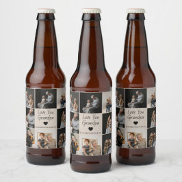 Liebe Sie Opa mit Herz und Fotos - Bierflaschenetikett