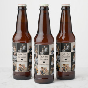 Liebe Sie Opa mit Herz und Fotos - Bierflaschenetikett