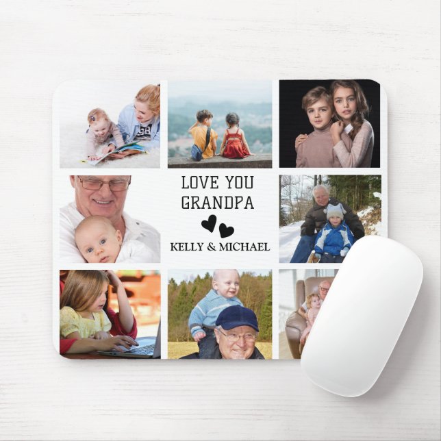 Liebe Sie, Opa | Modernes Collage Foto Mousepad (Mit Mouse)