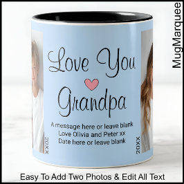 Liebe Sie Opa, Nachricht und Fotos, Blue C45 Zweifarbige Tasse