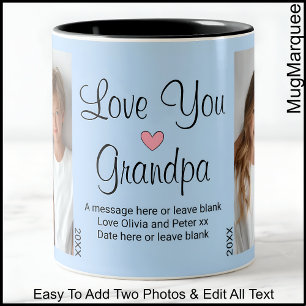 Liebe Sie Opa, Nachricht und Fotos, Blue C45 Zweifarbige Tasse