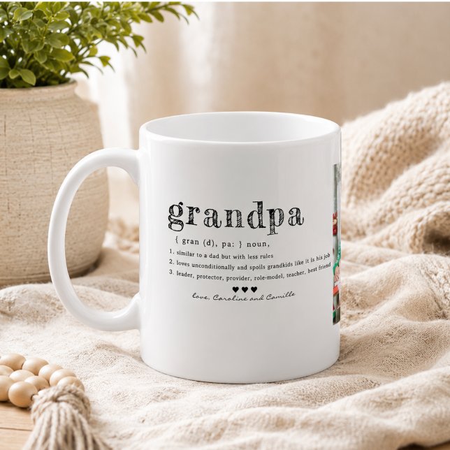 Liebe Sie Opa Tasse |Zwei handgeschriebene Fotos (Love You Grandpa Mug |Two Photo Handwritten Coffee)