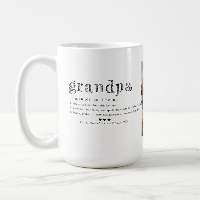 Liebe Sie Opa Tasse |Zwei handgeschriebene Fotos (Links)
