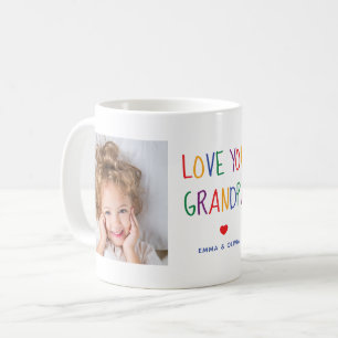 Liebe Sie Opa    Zwei Foto Regenbogenfarbener Text Kaffeetasse