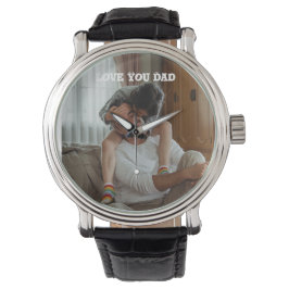 Liebe Sie Papa < personalisiertes Foto Beobachten Armbanduhr