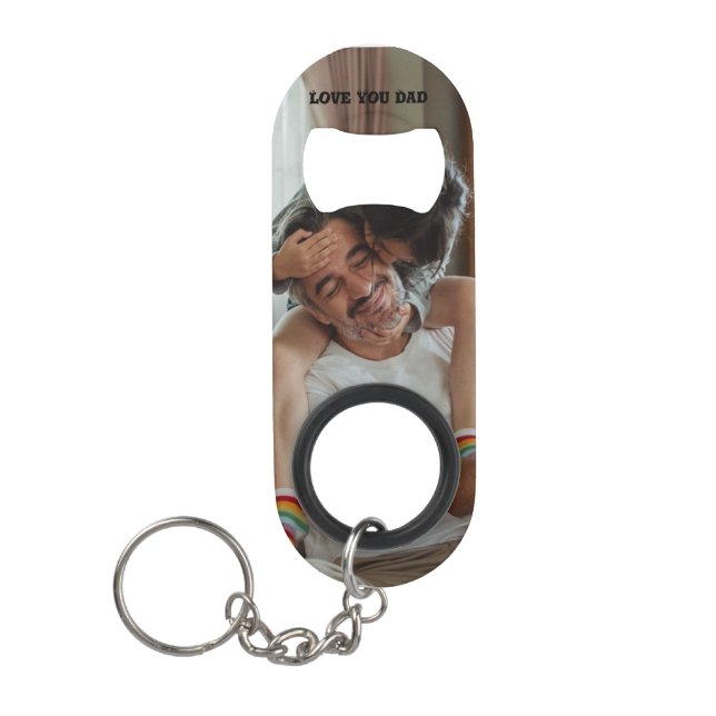 Liebe Sie Papa < personalisiertes Foto  Mini Flaschenöffner (Vorderseite)