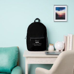 Liebe Sie PAPA Script Family Rustikal Cool Black Bedruckter Rucksack