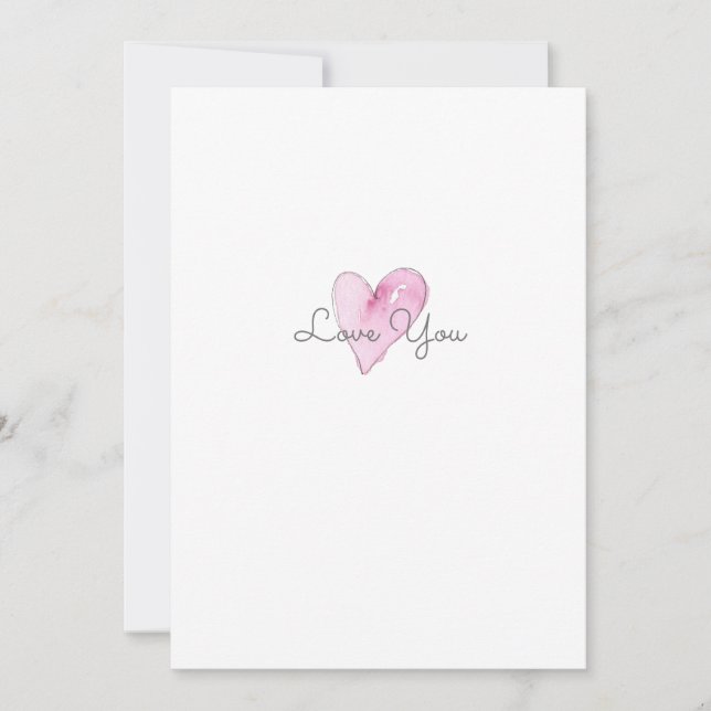 Liebe Sie Pink Artisan Watercolor Herzmuster Mitteilungskarte (Vorderseite)