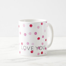 LIEBE SIE Pink Polka Dots Sweet Valentine Special Kaffeetasse