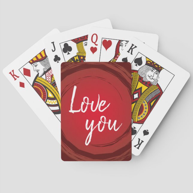 Liebe Sie Romantisches Valentinisches Rotes Spielkarten (Rückseite)