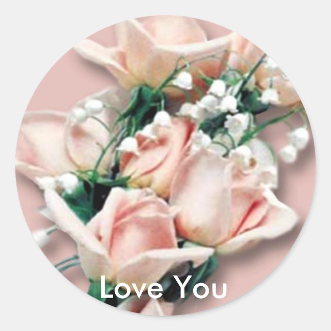Liebe Sie Rose Aufkleber (Vorderseite)