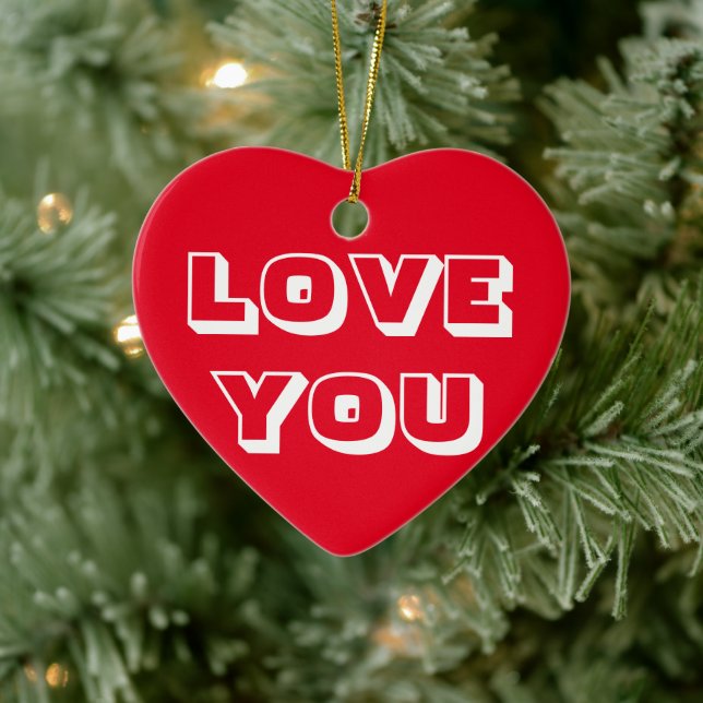 Liebe Sie, rot-weiß, modern fett Keramik Ornament (Baum)