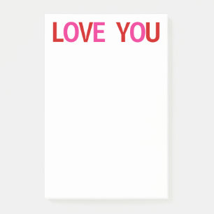Liebe Sie rotes Rosa Post-it Klebezettel