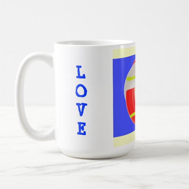 Liebe Sie Royal Blue mit Worten Kaffeetasse (Links)