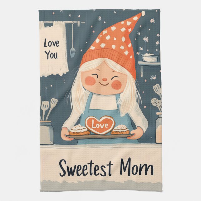 Liebe Sie, schönste Mama Design Geschirrtuch (Vertikal)